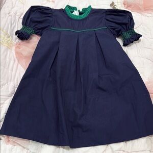 Elegant Navy and Green Kids Formal Dress
